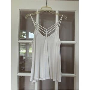Express One Eleven White Strappy Tank Top